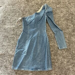 white christmas dresses Nola Ruffle Strap Mini Dress Light Denim– Selfie Leslie